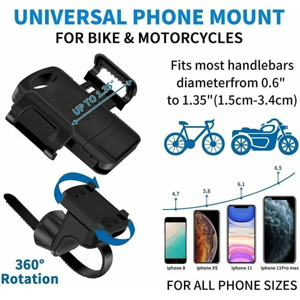 SYOSIN Bike Phone Mount, 360° Rotation Holder for cell phones, new in box